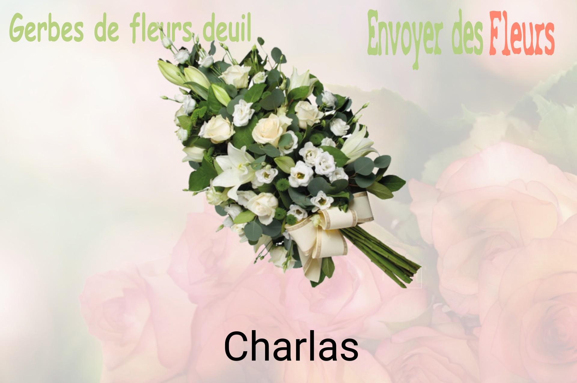 Gerbe de fleurs de deuil livrée à Charlas